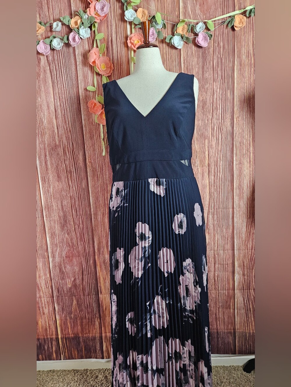 Xscape Illusion Sides Cocktail Maxi Dress Plus Size 18W